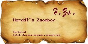 Hordós Zsombor névjegykártya